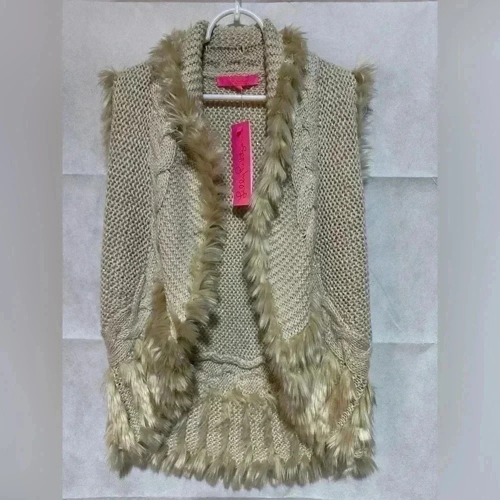NWT Lilly Pulitzer "Torini" Sequin Vest (Heathered Metallic) Size XS MSRP $268